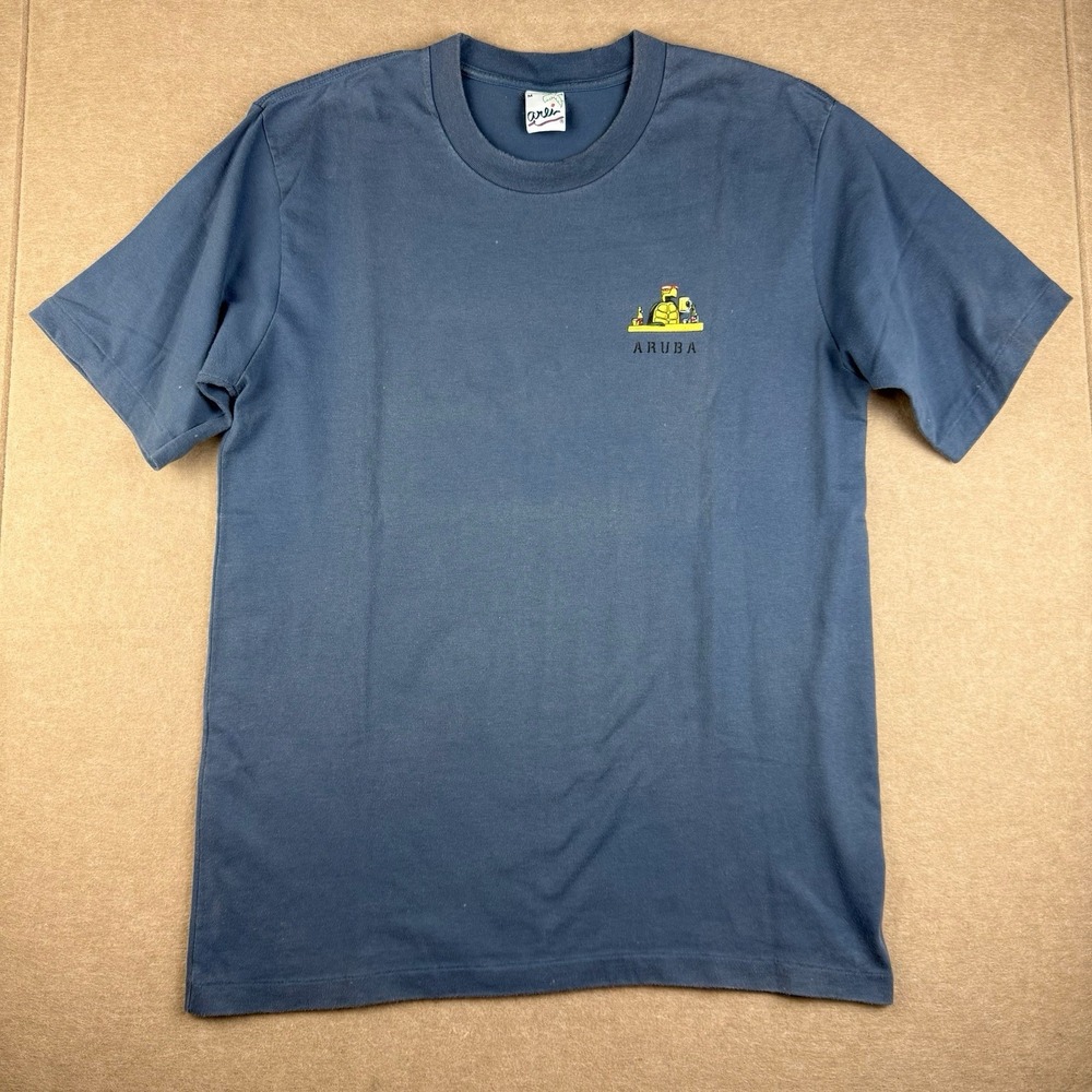 Vintage Arli Shirt Men M Blue Single Stitch Aruba‎ Turtle Bar Graphic Tee